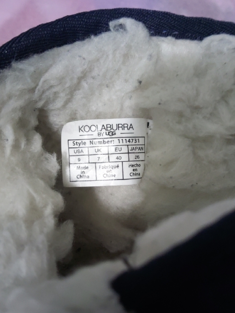 Koolaburra Navy Suede-Look Shearling Ankle Boot - Picture 4 of 12